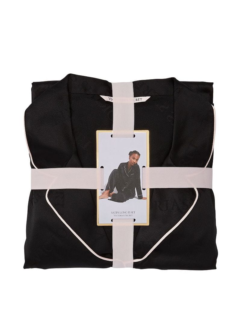 Pijama-Pantalon-de-Satin-Negro