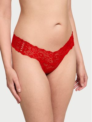 Panty Thong Lace-Up Lace Lipstick