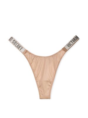 Panty Thong Shine Strap Beige